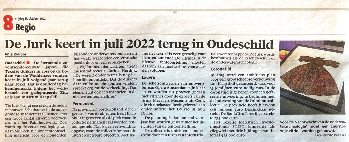 De Jurk keert in juli 2022 terug in Oudeschild
