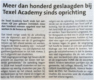 Meer dan honderd geslaagden bij Texel Academy sinds oprichting