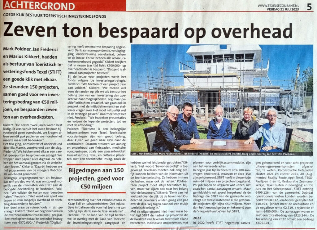 Zeven ton bespaard op overhead