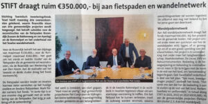 STIFT draagt ruim 350.000 euro bij aan fietspaden en wandelnetwerk